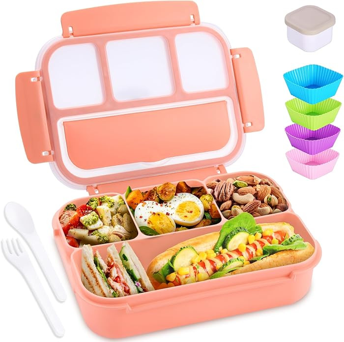 Bento Box Adult Lunch Box, Lunch Containers for Kids Girls Boys with 4 Compartments, Lunchable Fo... | Amazon (US)