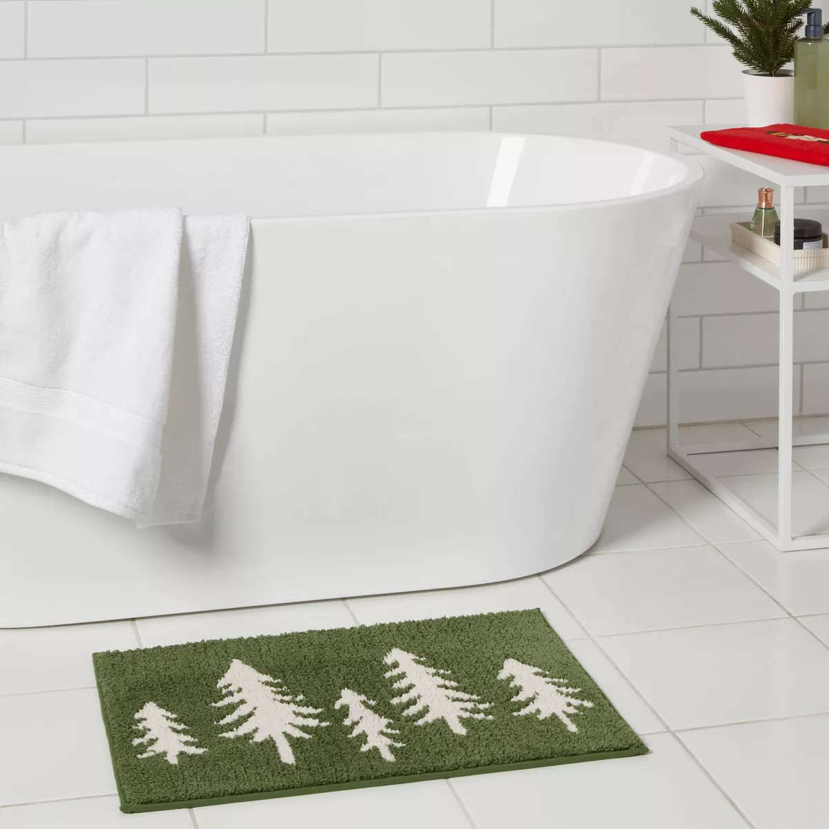 17"x24" Trees Christmas Bath Rug Green - Wondershop™ | Target