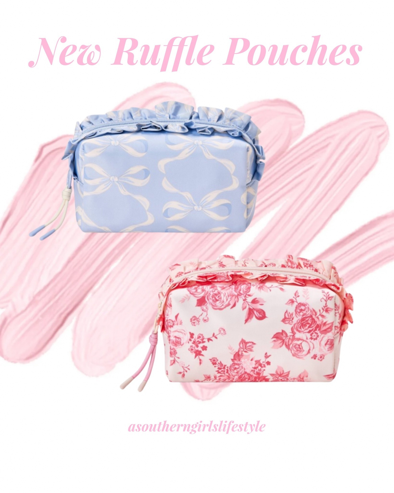 Absolutely darling! New Ruffle Cosmetic Pouch - great from tween to Grandma!

Blue/White Bow & Pink/White Floral

Makeup Bag. Christmas Gift. Gifts for Her. Stocking Stuffer 

#LTKGiftGuide #LTKBeauty #LTKHoliday