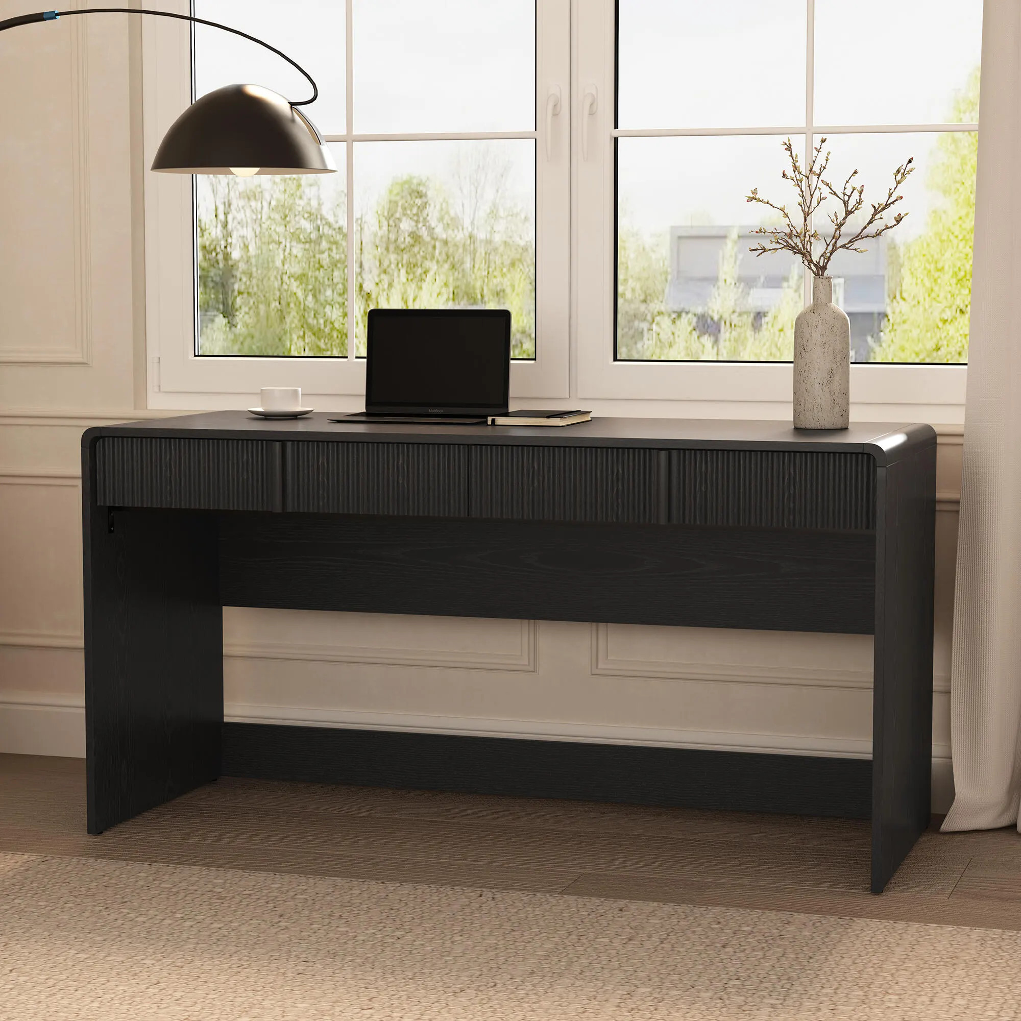 Manhattan Comfort Novara 60" Home Office Desk, Black | Ashley
