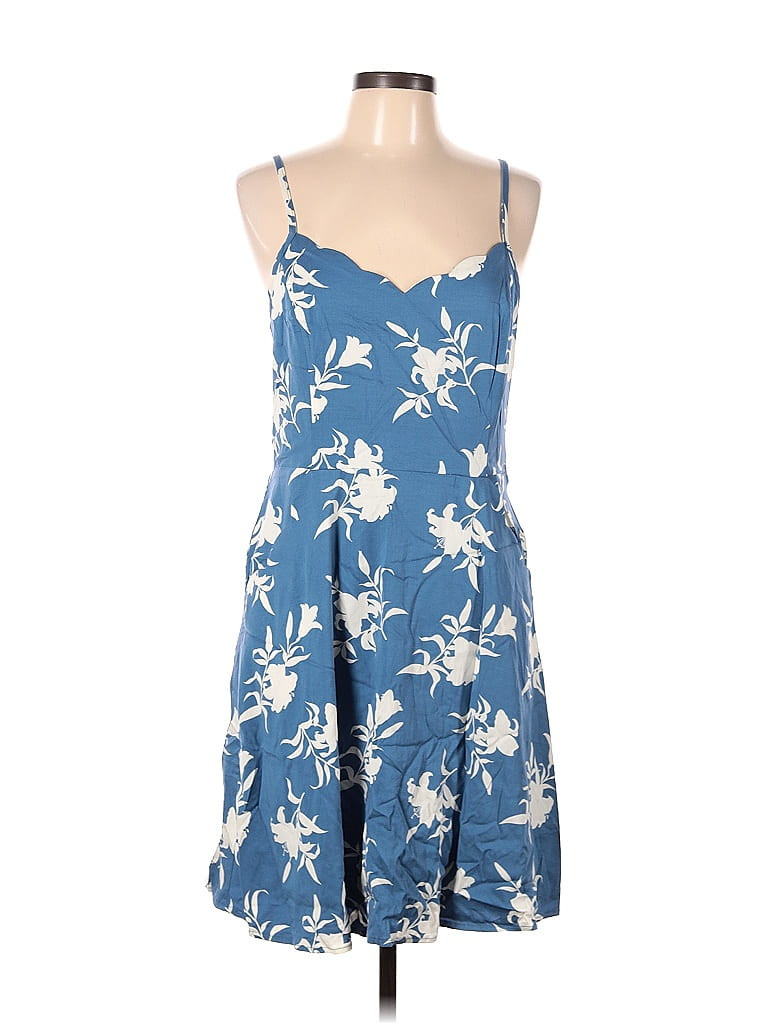 41Hawthorn Casual Dress: Blue Floral Dresses - New - Size Large | ThredUp
