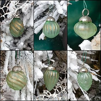 AuldHome Small Glass Finial Ornaments (Set of 12, Soda Glass); Distressed Metal Antique Style Chr... | Amazon (US)