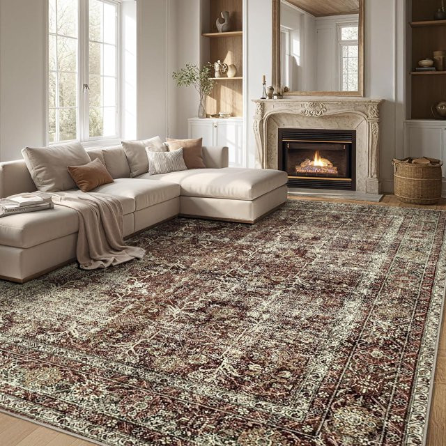 BERTHMEER 9'x12' Large Area Rugs for Living Room Bedroom Vintage Traditional Rugs Machine Washabl... | Walmart (US)