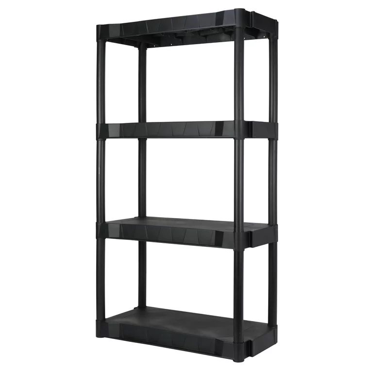 Hyper Tough 13.88"D x 30"W x 56.2"H 4 Shelf Plastic Garage Storage Shelves, Black, Adult | Walmart (US)