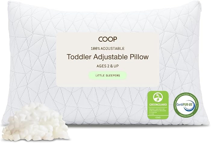 Coop Home Goods Original Toddler Adjustable Pillow, Soft, Breathable, 19" x 13" Washable Mini Bed... | Amazon (US)