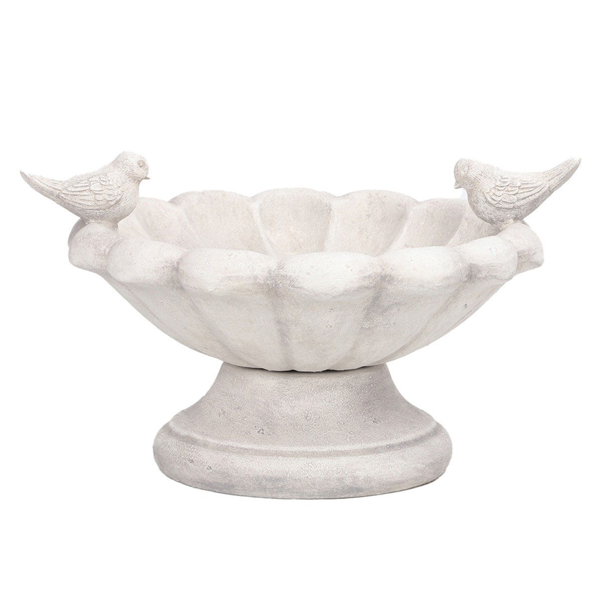Style Selections Bird 8-in H White Plastic Complete birdbath one_size | A06-884B | Lowe's
