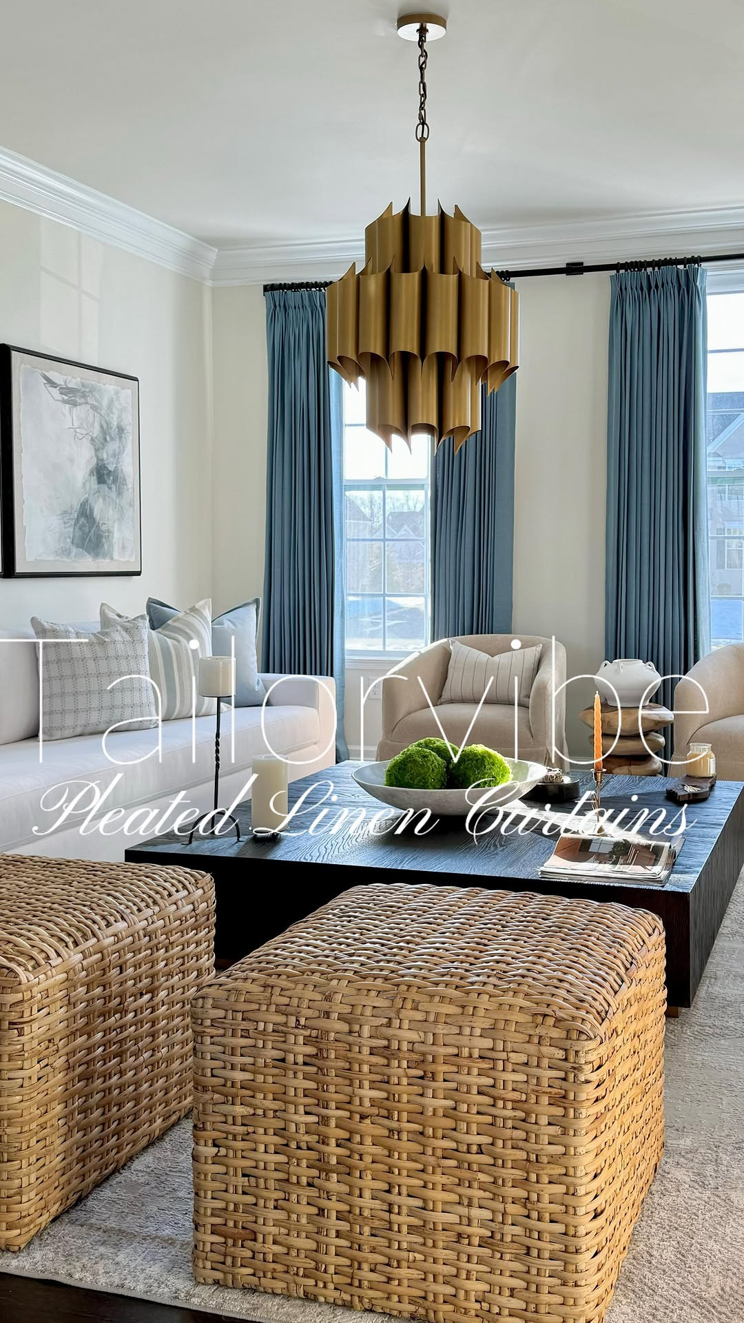 Sia Linen Curtains & Drapes Pleated | Tailorvibe