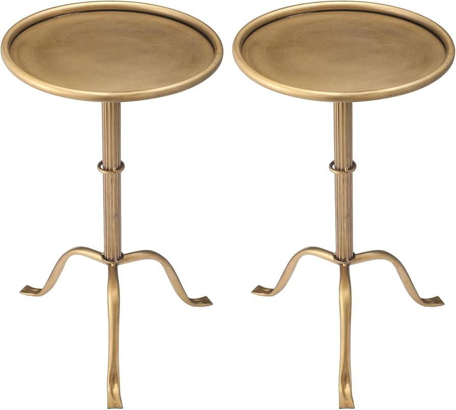 2 Pcs Metal Martini Table Pedestal Small Side Table 12.5 x 12.5 x 20.6 Inches for Living Room Bed... | Amazon (US)