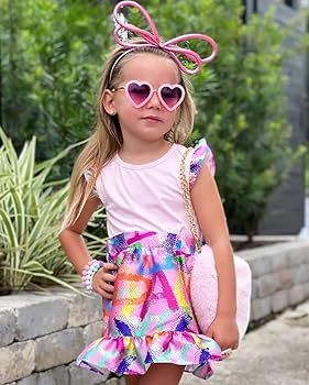 mibasies Kids Heart Shaped Sunglasses for Toddler Girls Age 3-10, UV 400 Protection | Amazon (US)