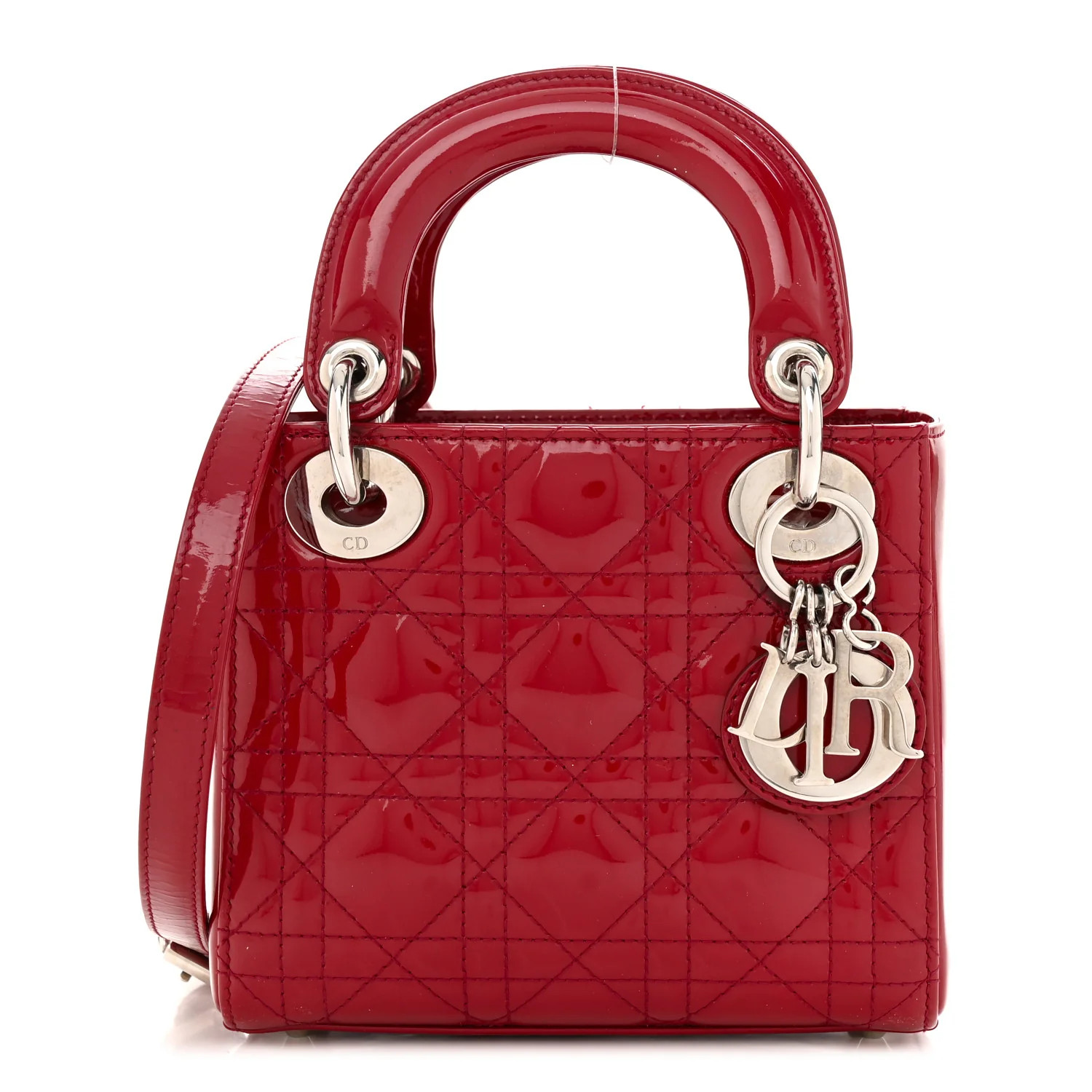Patent Cannage Mini Lady Dior Red | FASHIONPHILE (US)