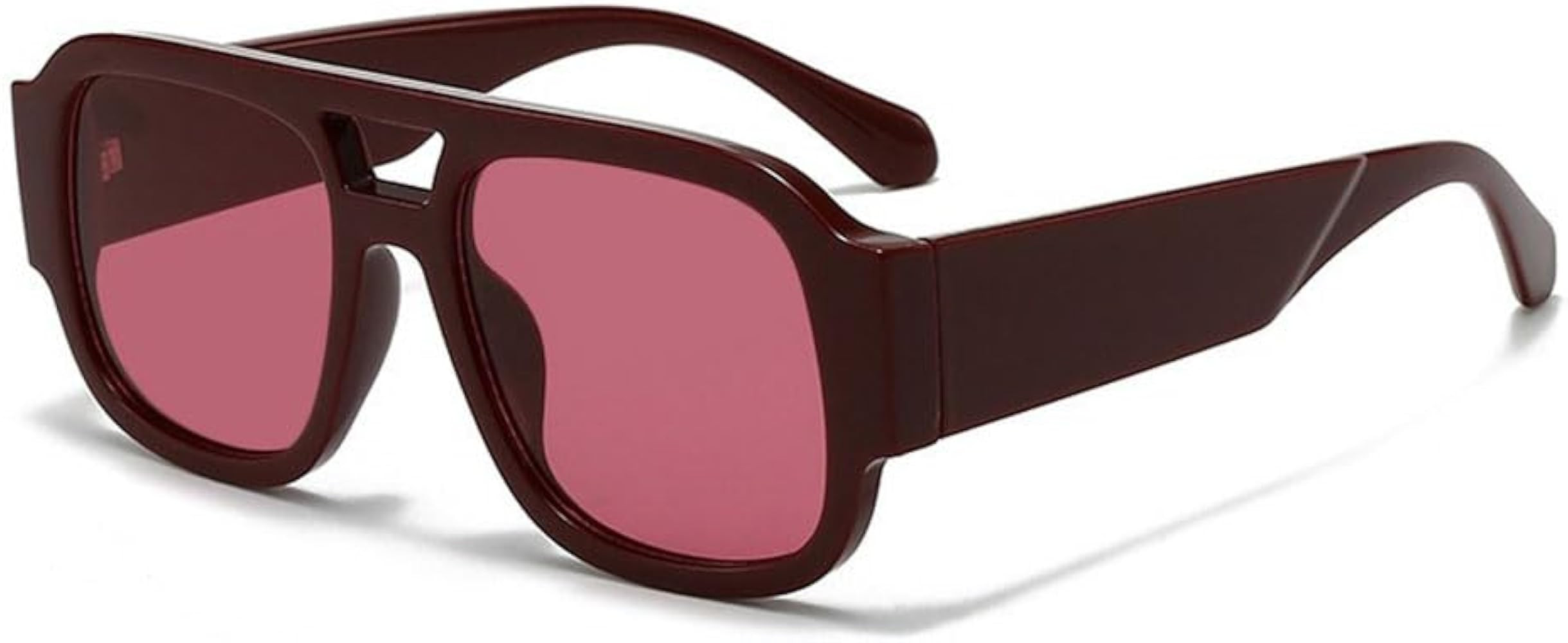 Double Bridge Rectangle Sunglasses Retro Classic Square Eyewear UV400 Protection Driving for Wome... | Amazon (US)