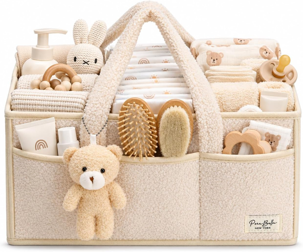 Baby Diaper Caddy Organizer with Handle, Boy & Girl Shower Gift Basket, Portable Diaper Storage Basket Bin for Wipes, Newborn Baby Essentials Registry Search Must Haves, Car Caddy Organizer | Amazon (US)