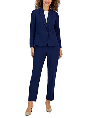 Women's Crepe One-Button 2 Piece Pantsuit, Regular & Petite | Macy's