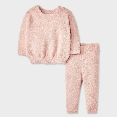 Grayson Mini Baby Girls' Cozy Pullover & Leggings Set - Pink 18M | Target