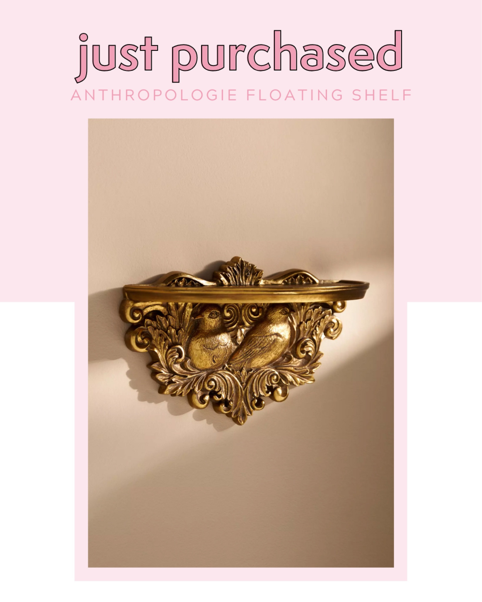 Anthropologie wooded manor gold floating shelf 

#LTKFindsUnder100 #LTKHome