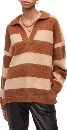 Lou Stripe Oversize Polo Sweater | Nordstrom