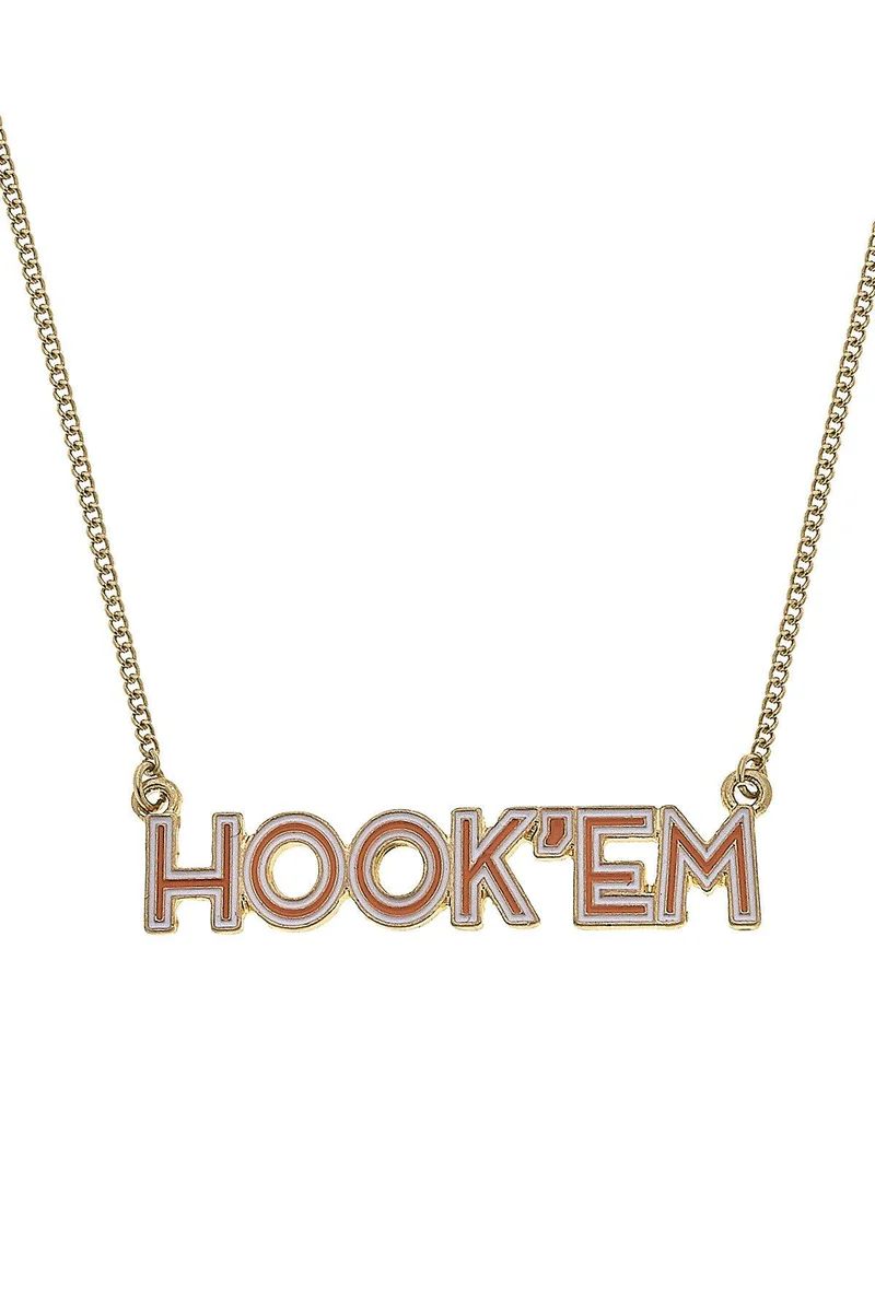 Texas Longhorns Outline Enamel Necklace | CANVAS