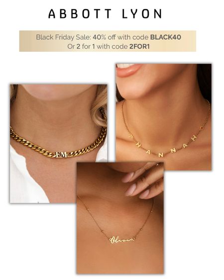 Customized jewelry is such a good gift for mom, wife, sister, daughter, in laws, or even just for friends! These abbot Lyon necklaces are so cute and 40% off with their Black Friday code! Also if you’re looking for a push present maybe send this to the hubby for inspo 😉 

#LTKHoliday #LTKGiftGuide #LTKsalealert
