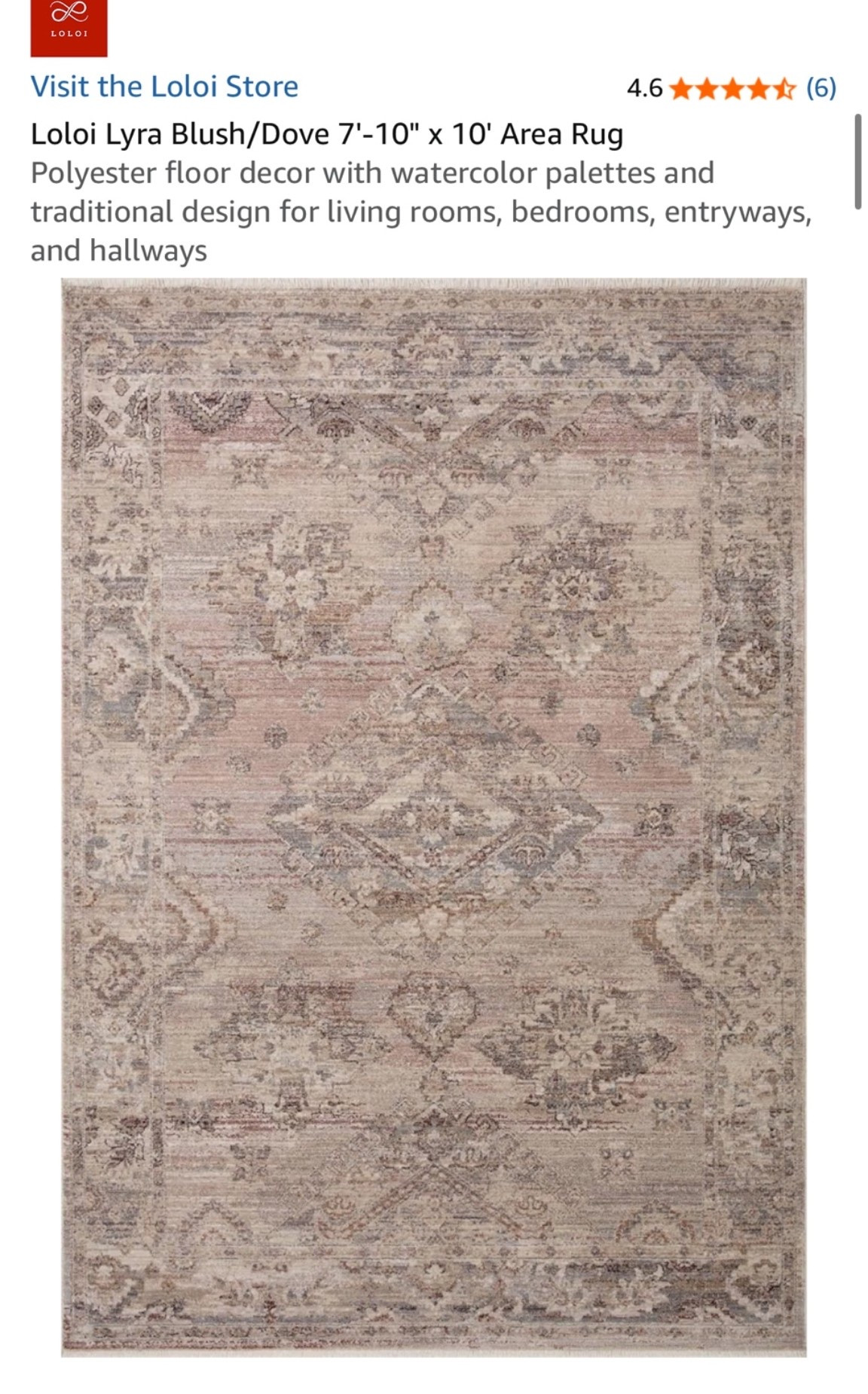 Loloi Lyra Blush/Dove 7'-10" × 10' Area Rug for living rooms, bedrooms, entryways, and hallways!

#LTKHome