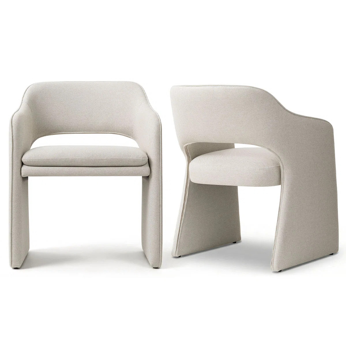 19" Seat Height Waterproof Upholstered Fabric Dining Armchair (Set of 2) | Wayfair North America
