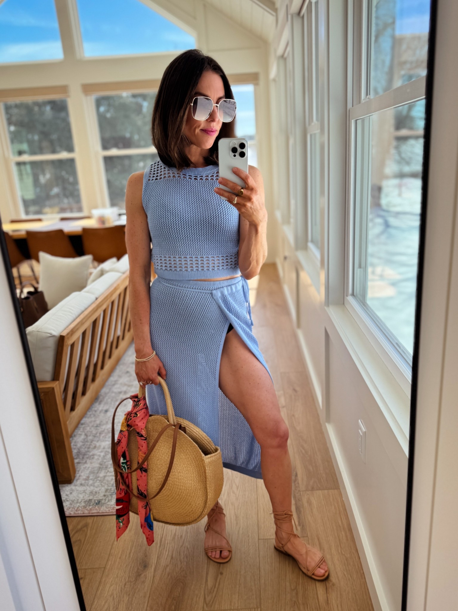 Fun skirt / coverup combo! Still obsessed with scarves 🤣💕

#LTKOver40 #LTKmomlife #LTKSwim