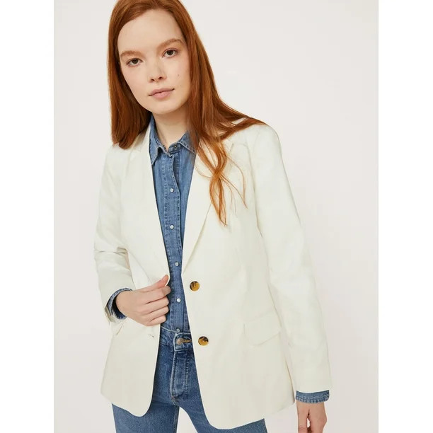 Free Assembly Women’s Boyfriend Blazer - Walmart.com | Walmart (US)