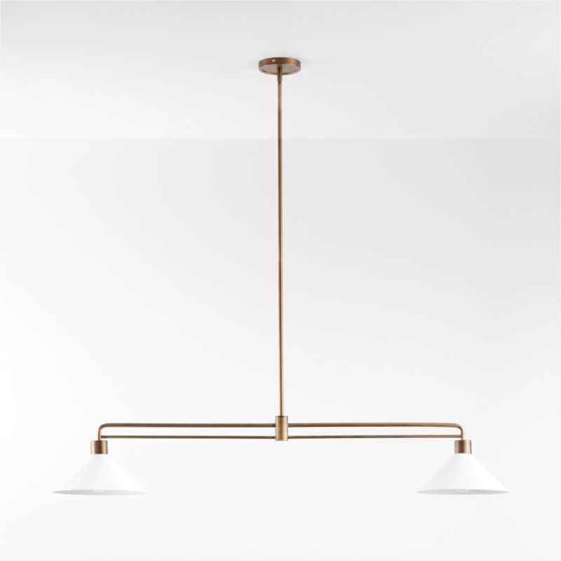 Andre White and Brass 2-Light Pendant + Reviews | Crate & Barrel | Crate & Barrel