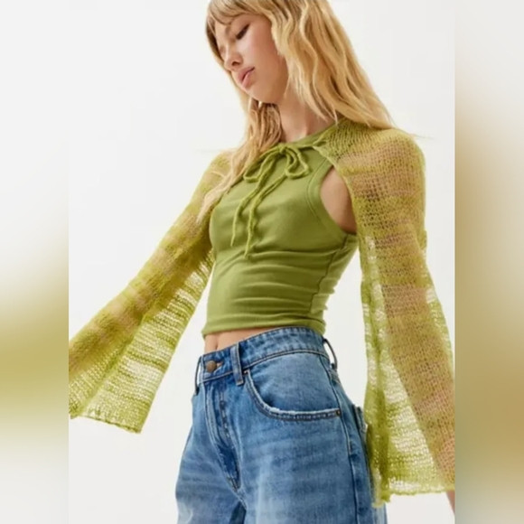 Urban Outfitters Camille Knit Shrug Cardigan in Green 💚 | Poshmark