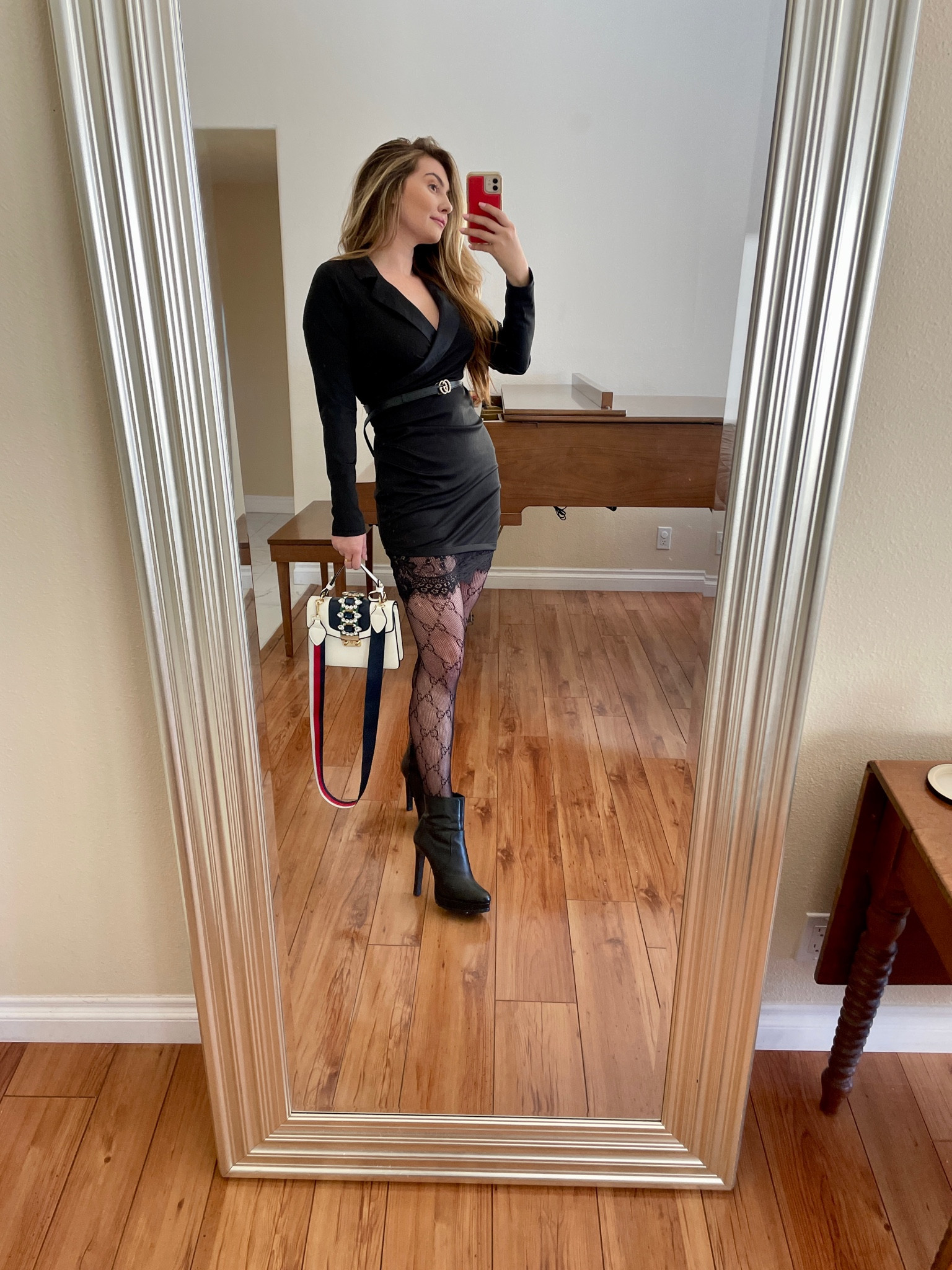Blazer dress outfit! Love it with my Gucci tights, belt and boots for the holidays! Linked a super cute one by Steve Madden :) 

#LTKHoliday #LTKfit #LTKstyletip