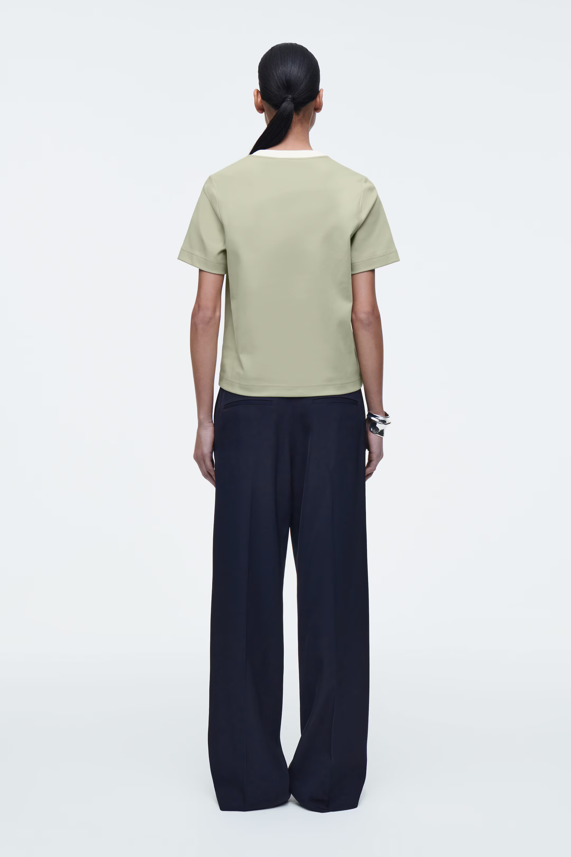 CLEAN CUT REGULAR T-SHIRT - GREEN / ECRU | COS (EU)