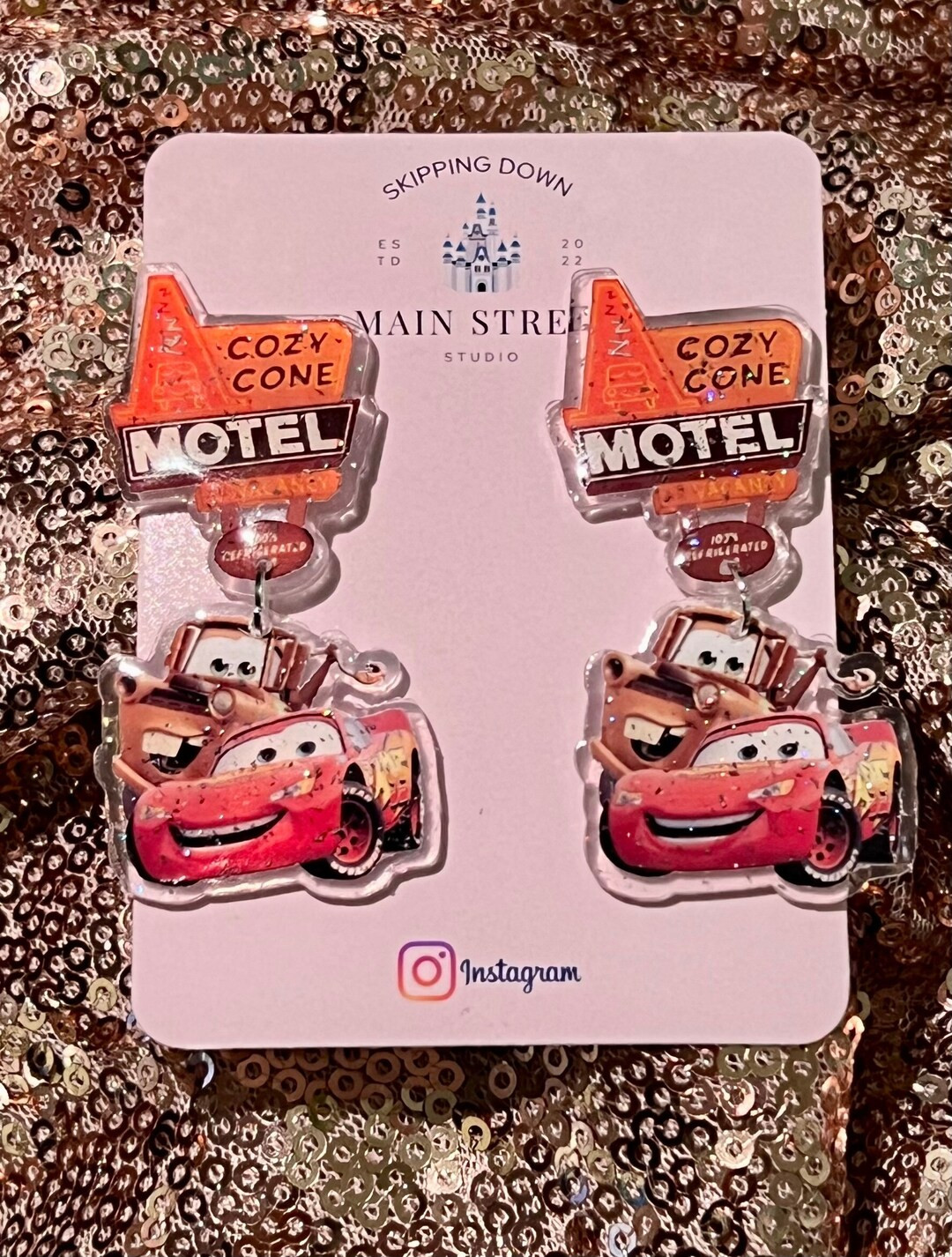Cozy Cone Motel | Lightening McQueen and Tow Mater Stud Earrings || Disney Trip | Disney Vacation... | Etsy (US)