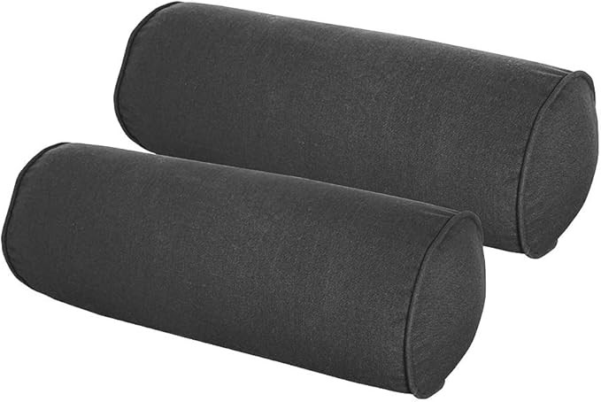 Outdoor Bolster Pillows, 16" x 6" Set of 2 Indoor Round Lumbar Throw Pillow for Patio Furniture -... | Amazon (US)