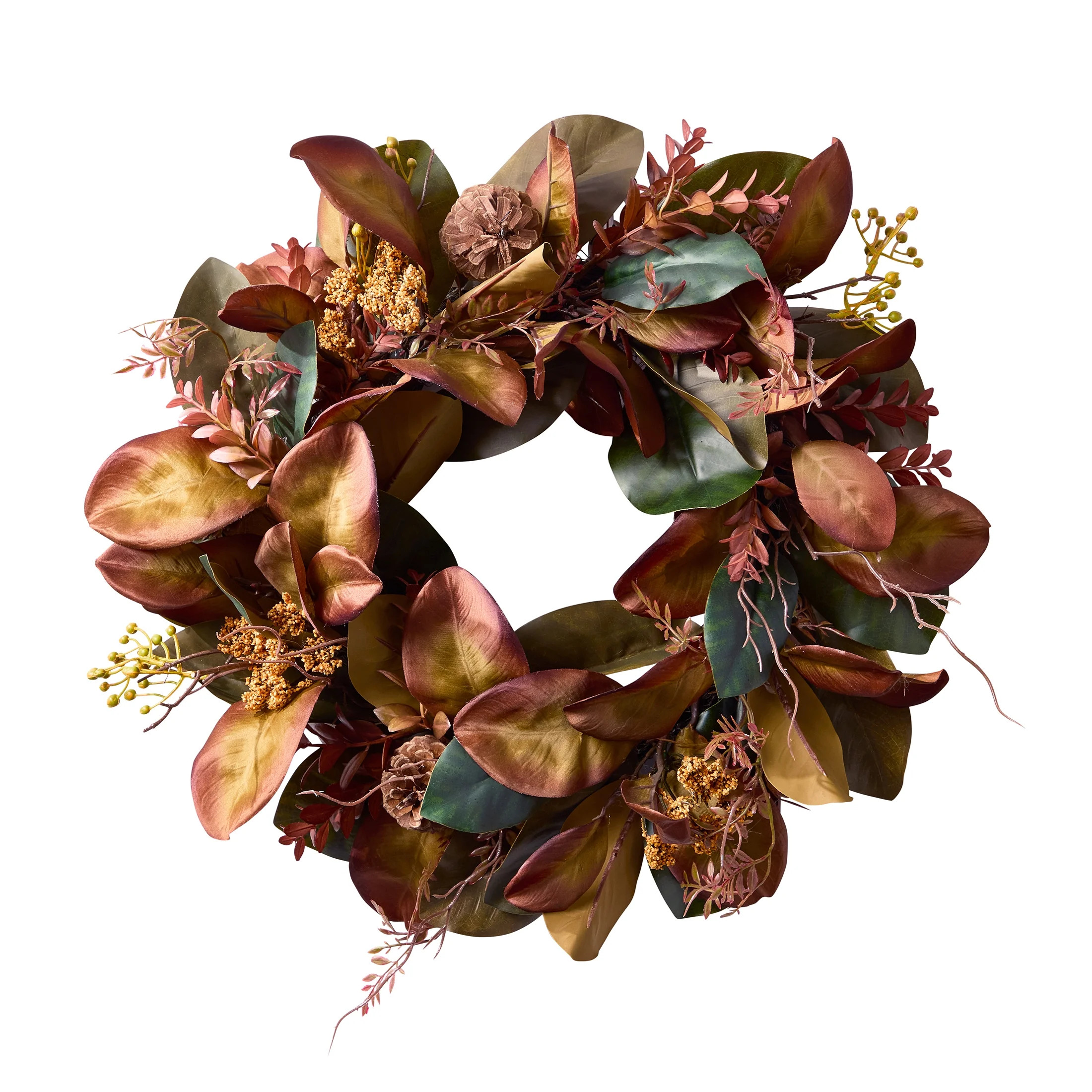 Better Homes & Gardens Artificial Magnolia Leaf Wreath, Bendable Design, High-Quality Decor | Walmart (US)