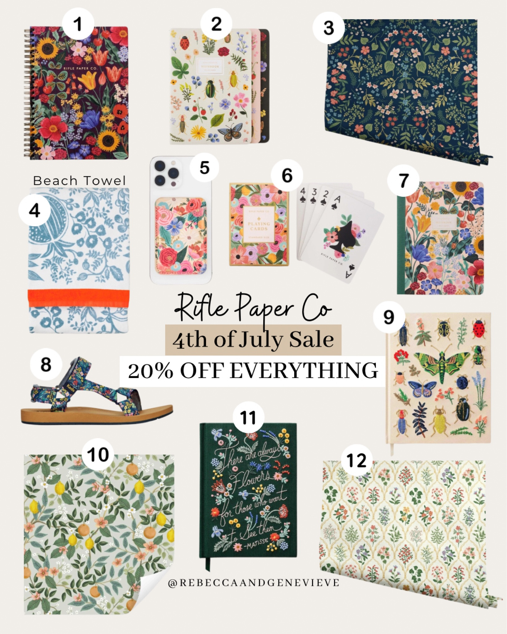 🇺🇸4th OF JULY SALE🇺🇸
Rifle Paper Co is having 20% OFF everything using code SUMMER20 starting today through July 5.
They have lots of beautiful wallpapers I could not fit all in one post!!
-
Notebook. Journal. Wallpaper. Sandals. Sale alert. Beach towel. Phone case. 

#LTKFind #LTKsalealert #LTKunder50