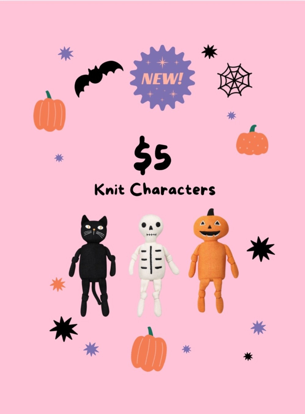 $5 knit characters!! I think they are pretty small for the price but they look so cute (may also be cute on a bed like a throw pillow?!) #halloween #targethalloween #halloweenfinds #newhalloween

#LTKSeasonal #LTKmomlife #LTKKids