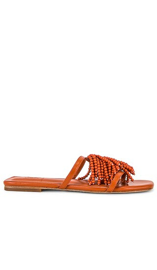 x REVOLVE Beaded Flat Sandal in Burnt Ochre | Revolve Clothing (Global)