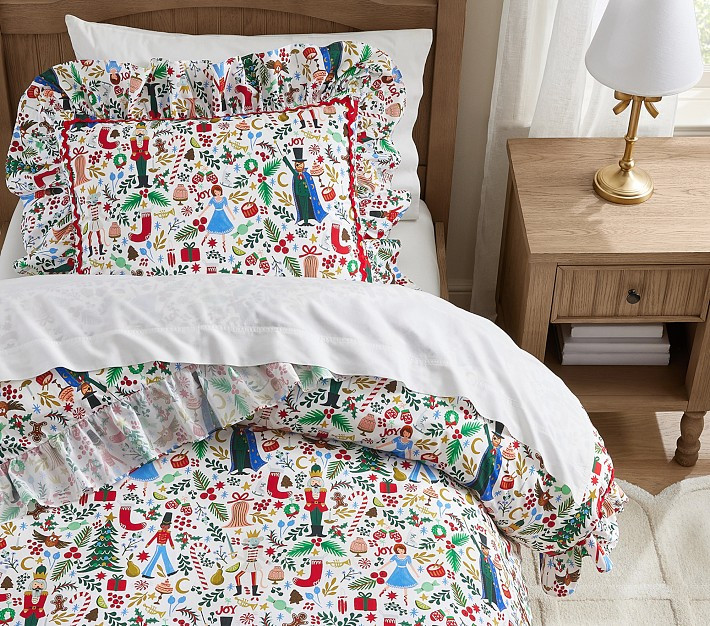 Rifle Paper Co. Nutcracker Organic Duvet Cover & Shams | Pottery Barn Kids