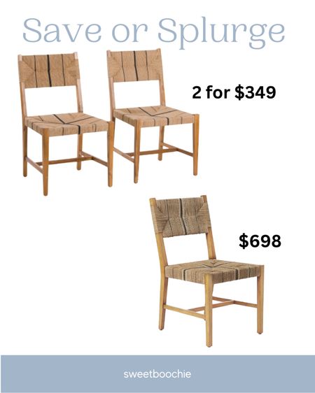 Save or splurge on dining chairs. Marshall’s and Serena and Lily dining chairs. 

#LTKFind #LTKstyletip #LTKhome