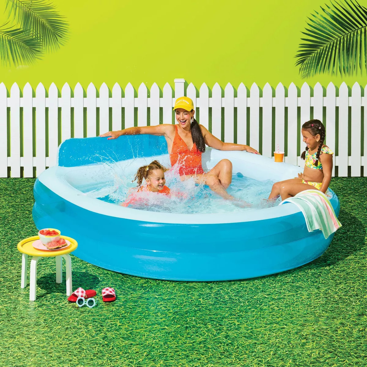 Family Lounger Pool with Bench Pool Lounger - Sun Squad™ Blue | Target