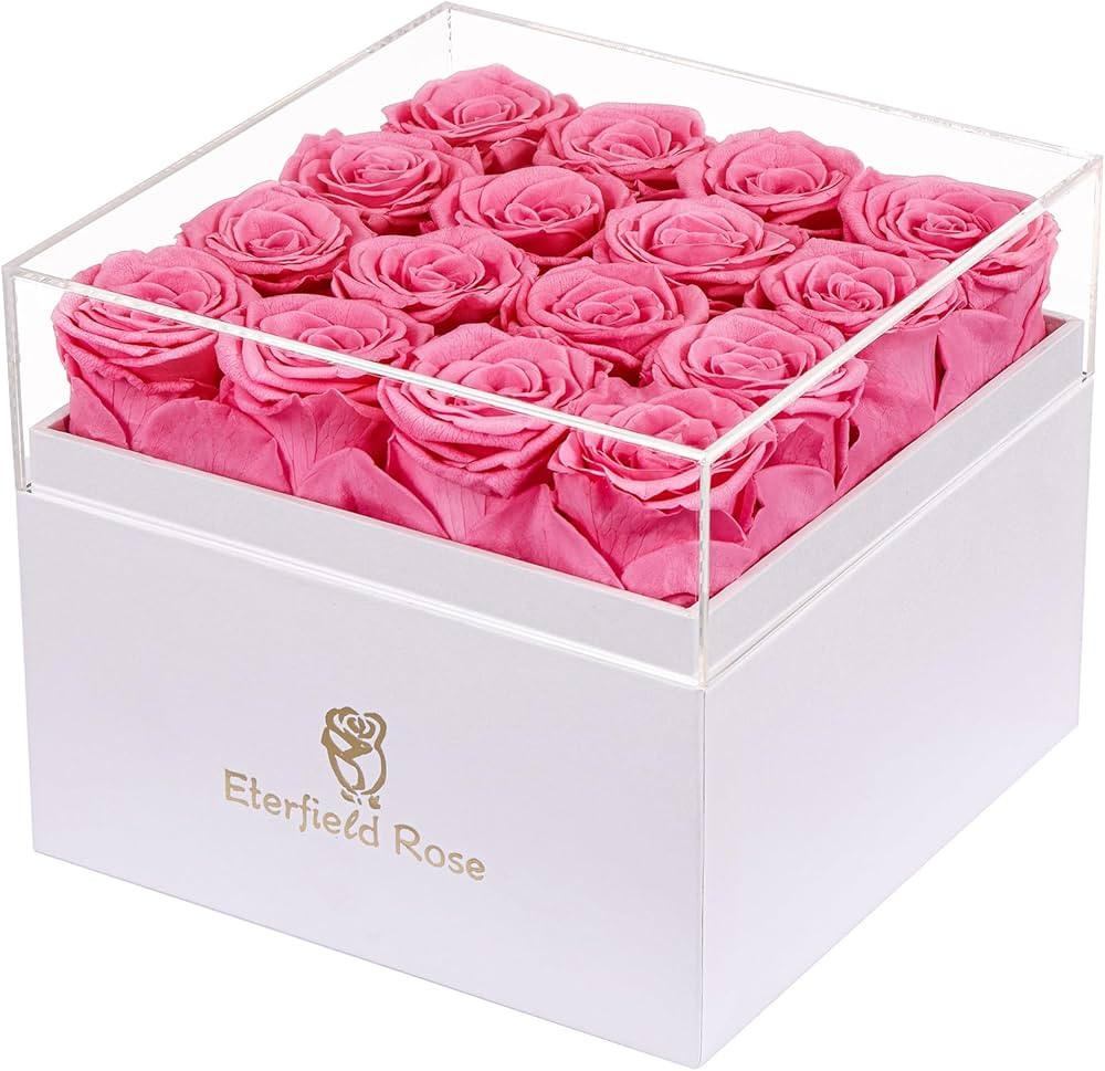 Eterfield Forever Flowers Preserved Flowers for Delivery Prime 16-Piece Pink Roses That Last a Ye... | Amazon (US)