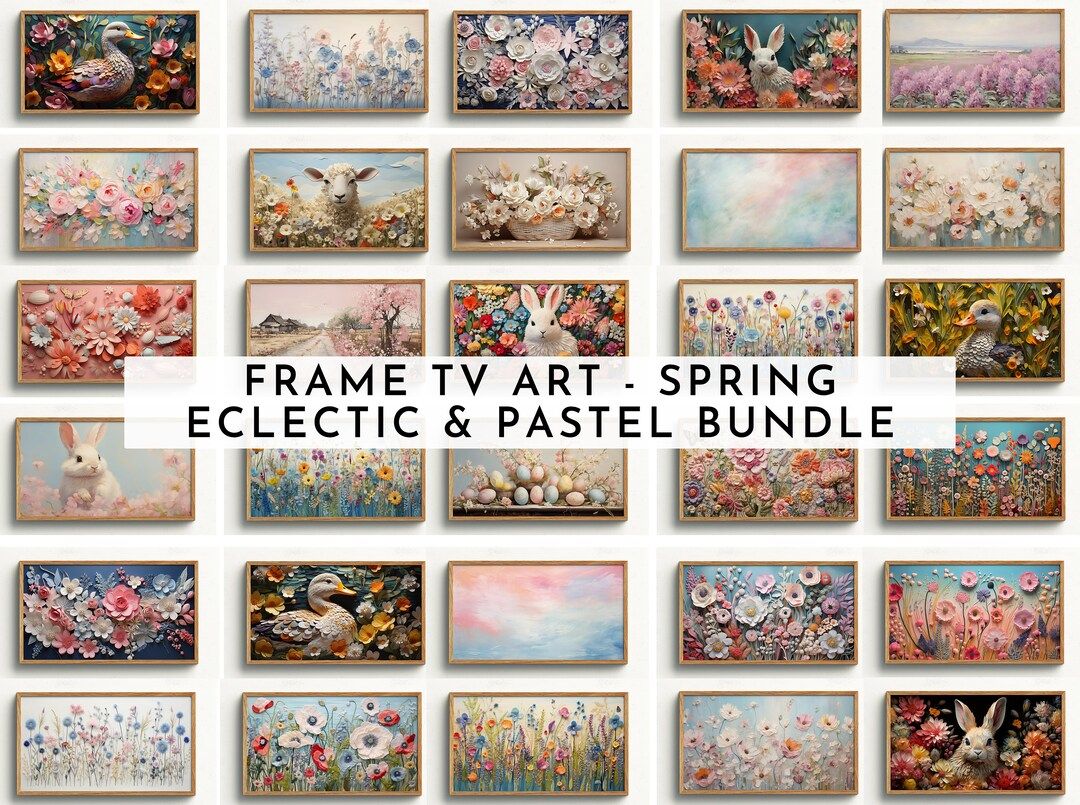 Spring Eclectic & Pastel Frame TV Art Bundle Set 60 Files Included Spring Frame TV Art Easter Fra... | Etsy (US)