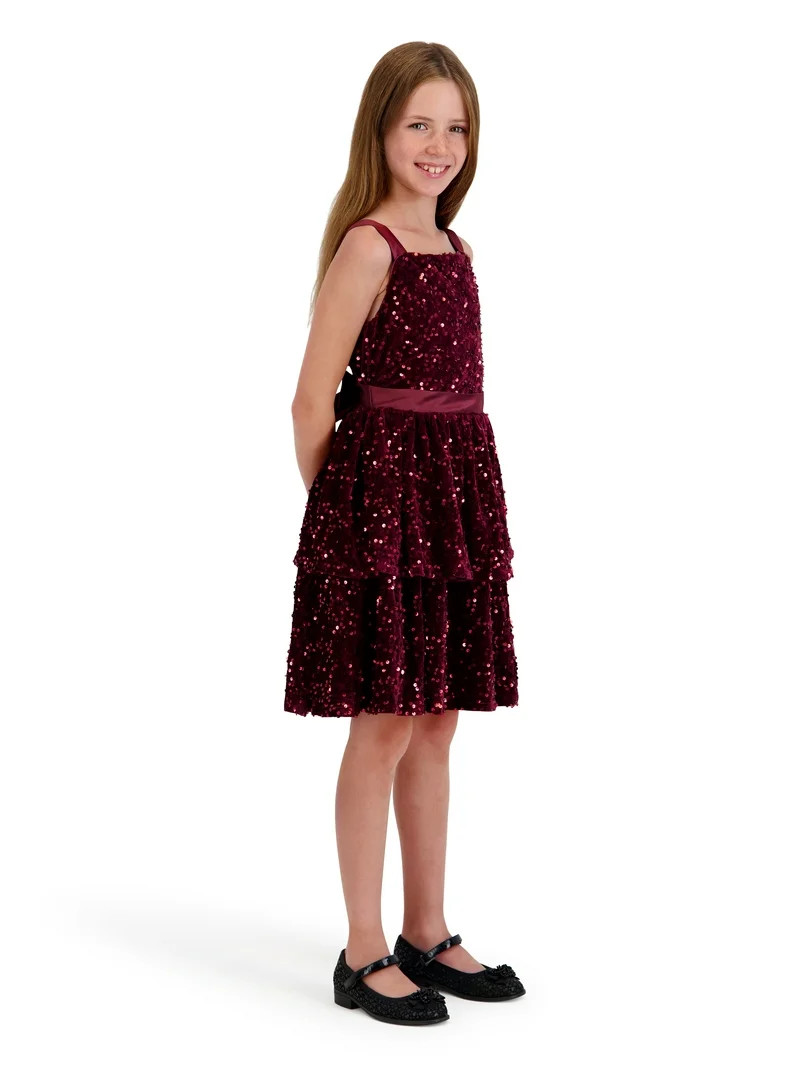 Kensie Girl Sequin Velvet Sleeveless Dress, Sizes 4-16 | Walmart (US)