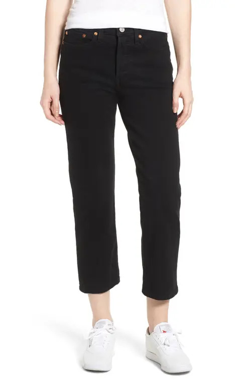 levi's Wedgie High Waist Straight Jeans in Black Heart at Nordstrom, Size 24 X 28 | Nordstrom