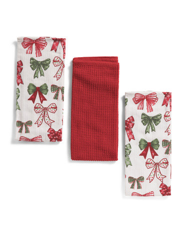 Set Of 3 Bow Kitchen Towels | Entertaining | Marshalls | Marshalls