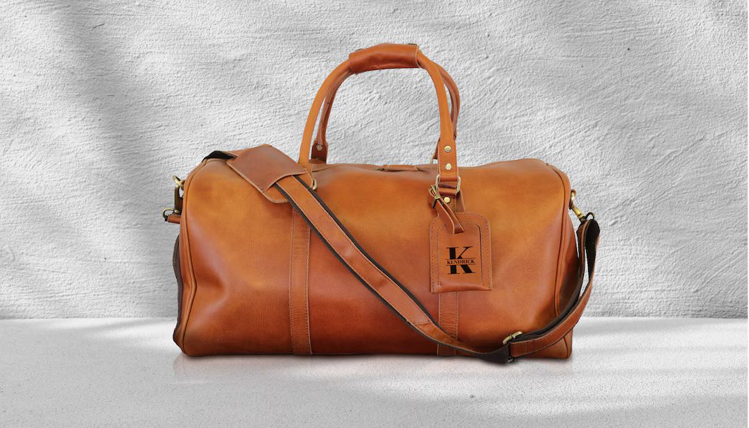 Personalized Men Duffle Bag Groomsman Gift Leather Travel - Etsy | Etsy (US)