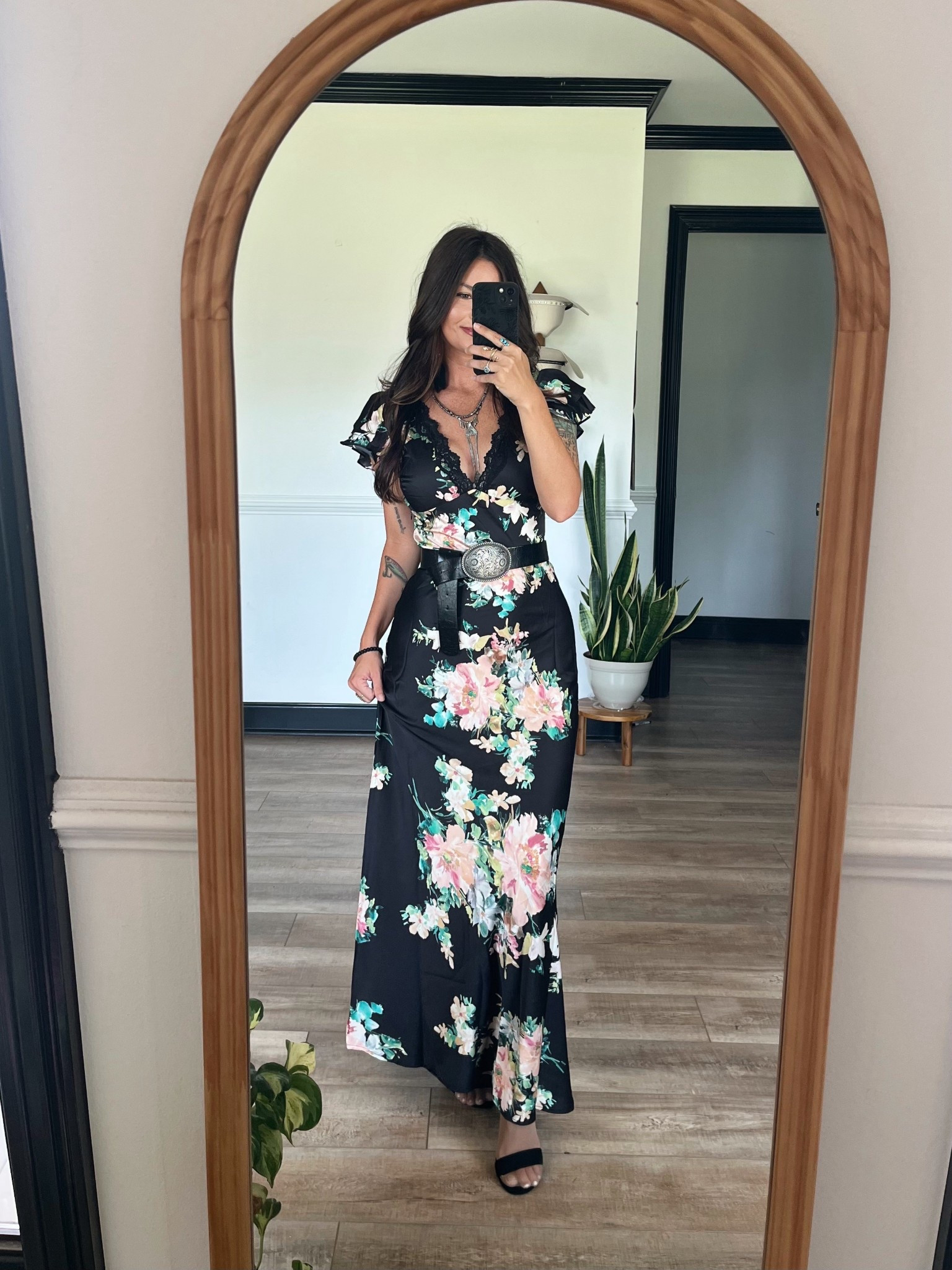 Another little black dress moment but with gorgeous floral detail! I added a belt at waist but looks great without! Perfect wedding guest dress 🖤 wearing size 2

#LTKSeasonal #LTKgrwm #LTKootd