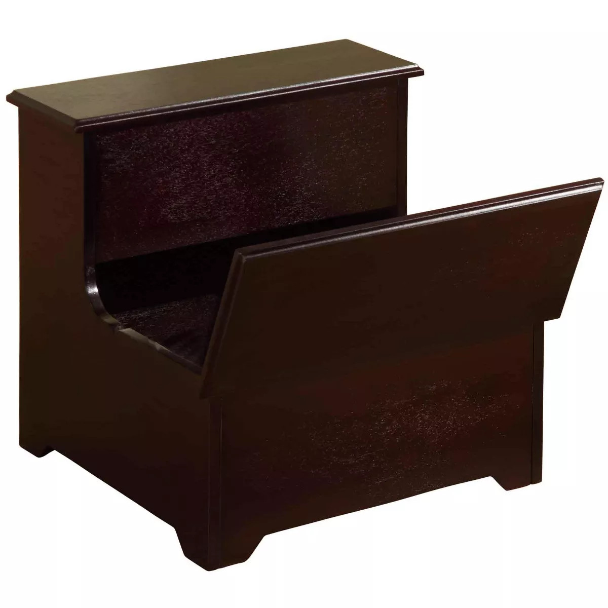 Kings Brand Nikola Wood Bedroom Step Stool with Storage, Cherry | Target