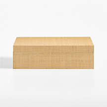 Palmer Raffia Large Decorative Storage Box | Crate & Barrel | Crate & Barrel