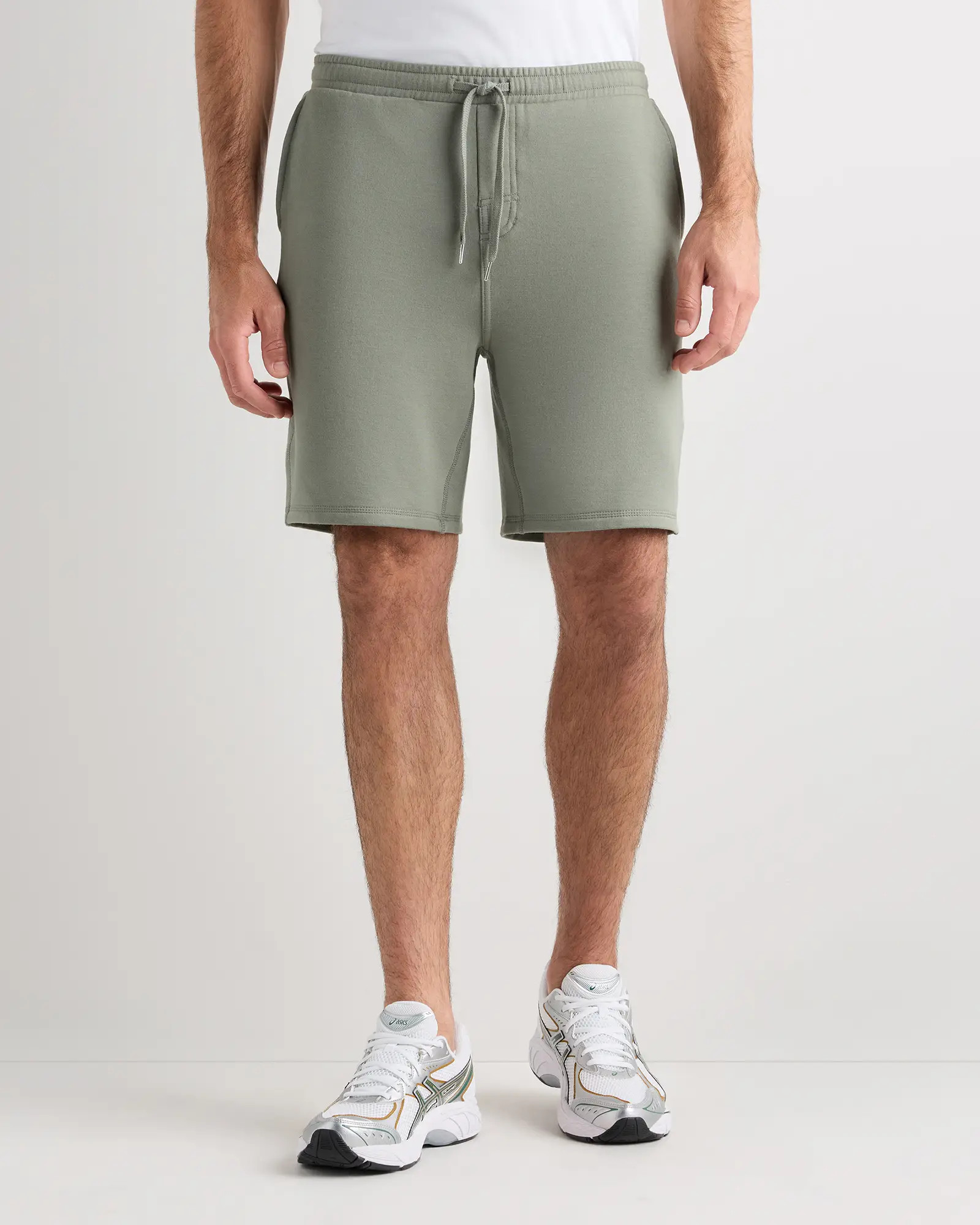 Supersoft Fleece Sweatshort in Smoked Thyme Green | Quince