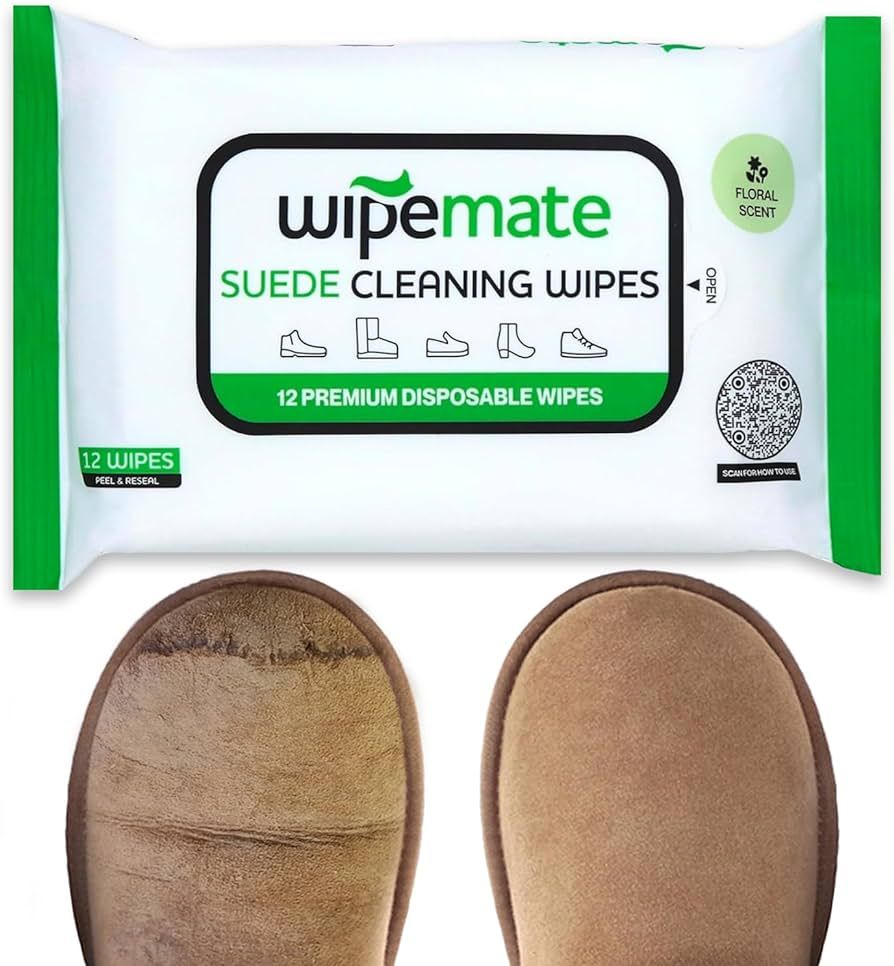 WIPEMATE Premium Suede Cleaner Wipes, Quick Wipes for Home or Travel, Removes Dirt, Grime & Stain... | Amazon (US)